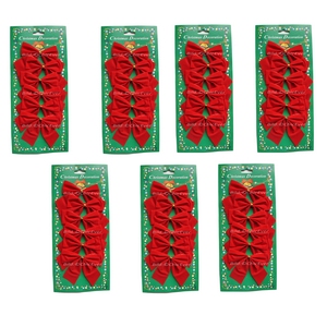 42 kleine Schleifen rot Weihnachten Weihnachtsschleifen Schleife Christbaum 7,5cm